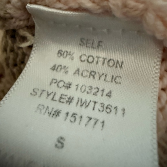 LE LIS COLLECTED Neutral Striped Colorblock Cropped Sweater S Cozy Textured Knit - Picture 4 of 5